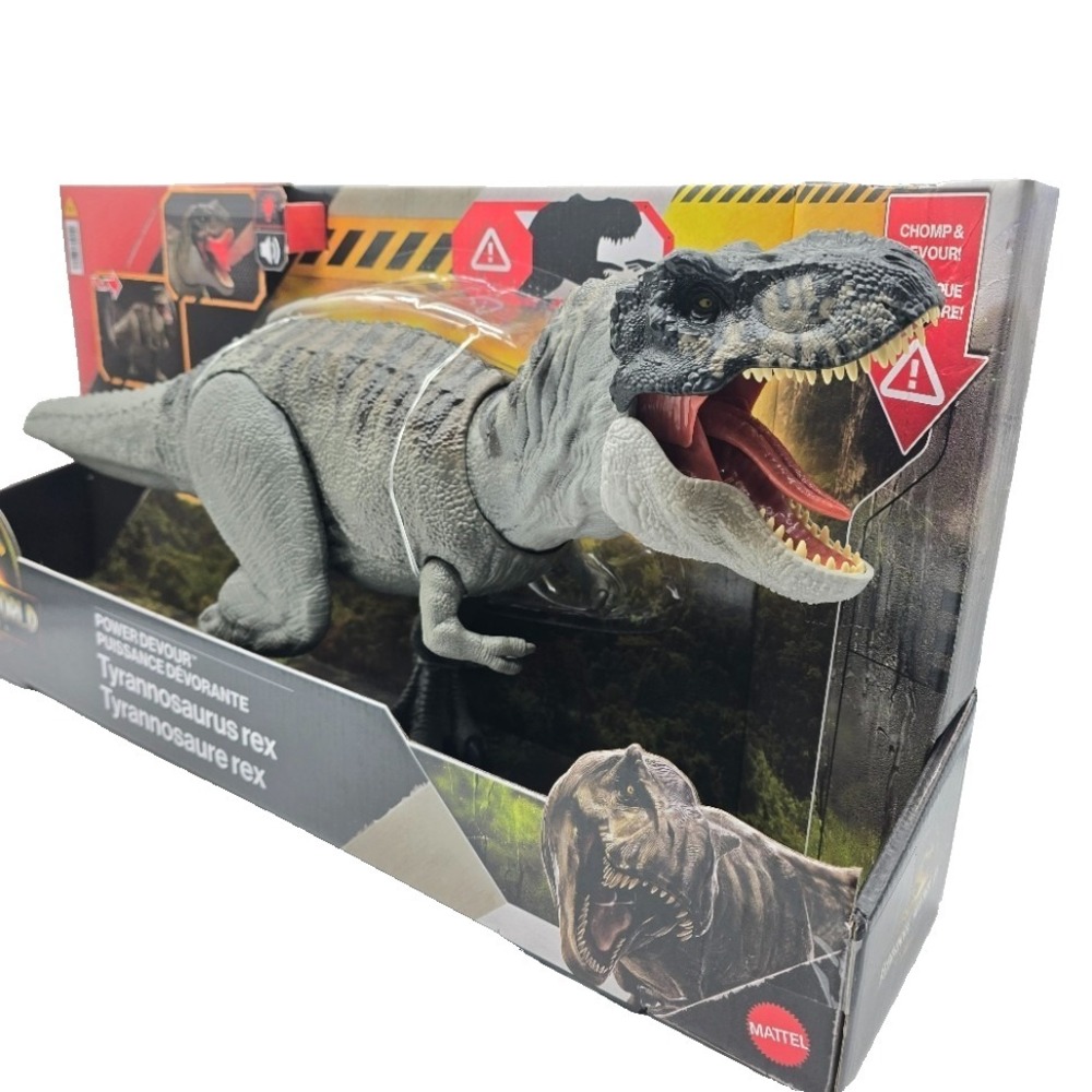 Mattel Jurassic World T Rex Power Devour Dinosaur Figure Lights Sound Toy
